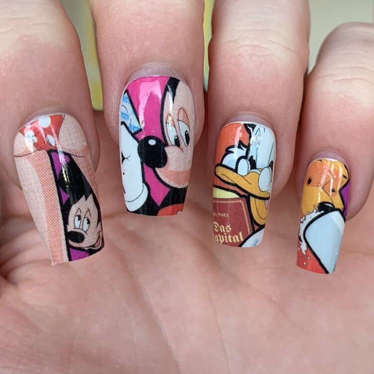 Disney Mickey Castle Minnie Nail Art Water Decals Stickers Manicure Salon  Polish