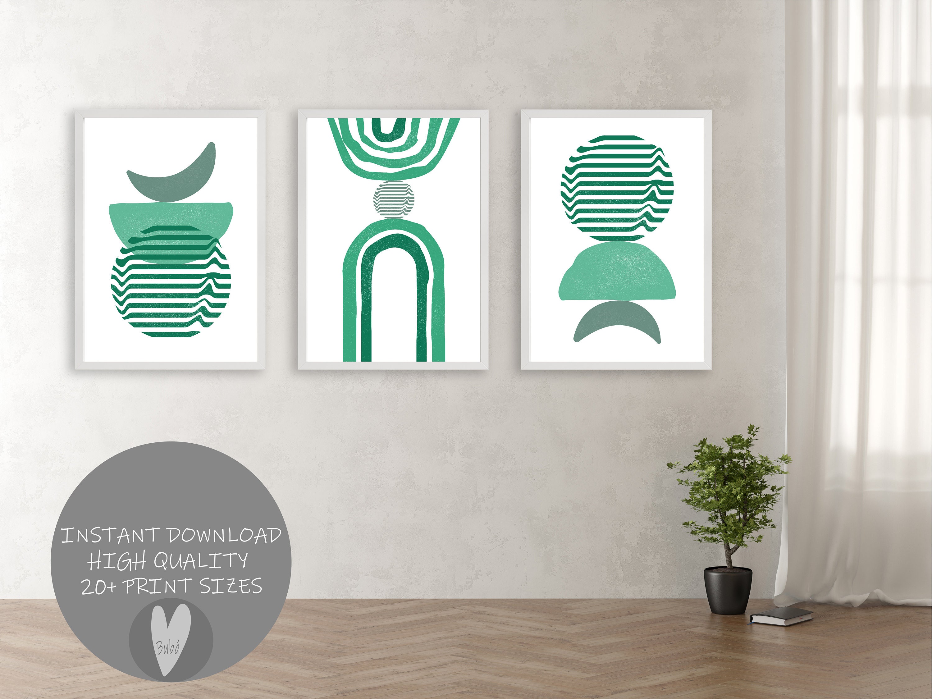 Emerald Green Wall Art, Bedroom Wall Art Over the Bed, Boho Wall Art