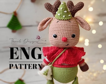 Amigurumi Deer, English Pattern, Christmas Toy, Christmas, Amigurumi Toy, Digital Pattern, Animal Toy, Crochet Deer
