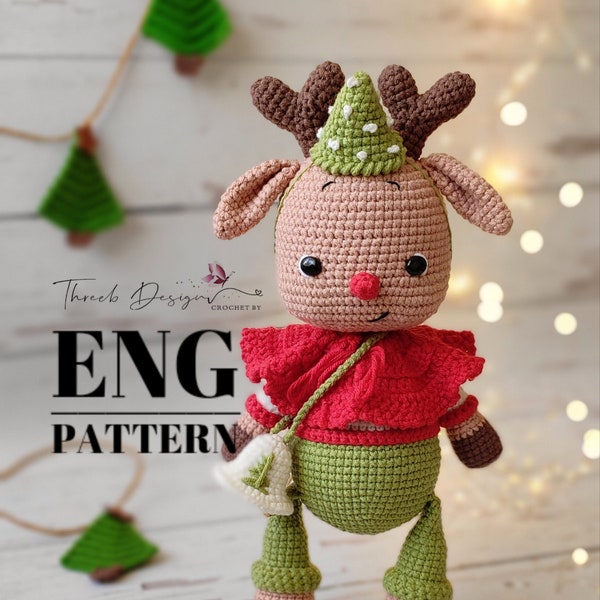 Amigurumi Deer, English Pattern, Christmas Toy, Christmas, Amigurumi Toy, Digital Pattern, Animal Toy, Crochet Deer