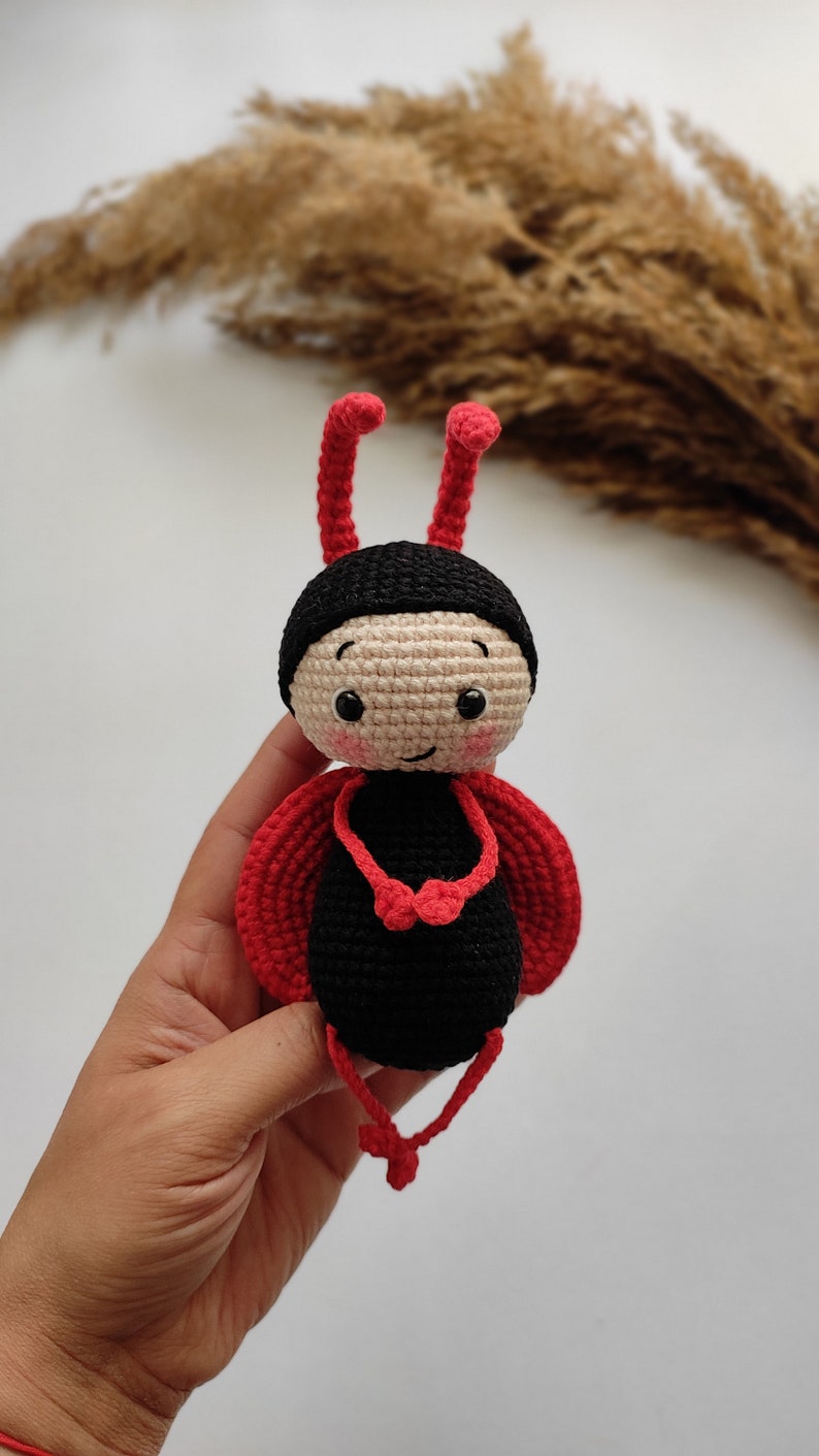 Ladybug, Amigurumi Animal, English Amigurumi Pattern, Amigurumi Ladybug,Crochet Ladybug image 4