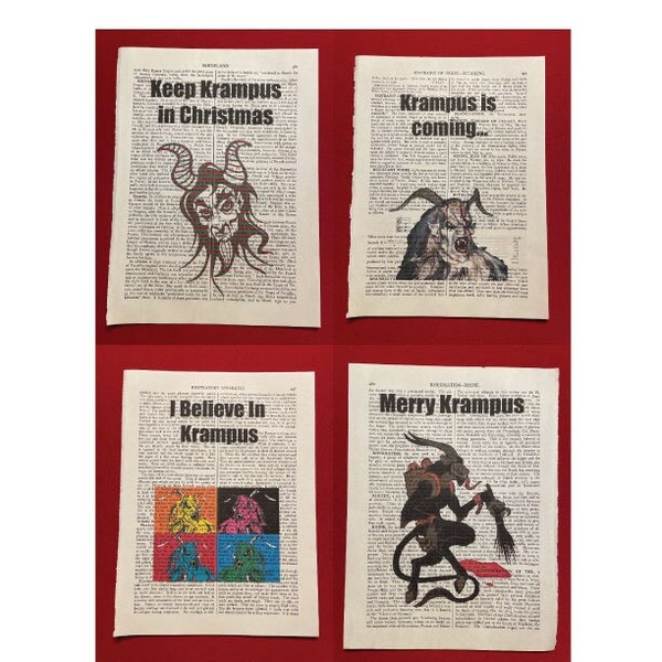 Krampus pictures / sayings REAL Dictionary Prints - Unique gift for all occasions