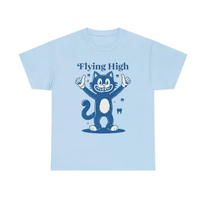 Flying High Unisex Tee, Crazy Cat Shirt, Funny Cat T-shirt, Cat Lover Gift, Unisex Graphic Tee, Animal Lover Tee