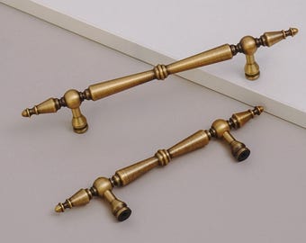 Antique Brass Cabinet Door Pulls: European Solid Brass Hardware