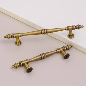 Vintage Brass Cabinet Handles: Antique Gold Drawer Pulls