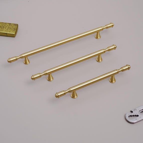 antique gold dresser pulls Vintage Keeler Brass Co Stationary Antiqued Gold Drawer Pull Handle