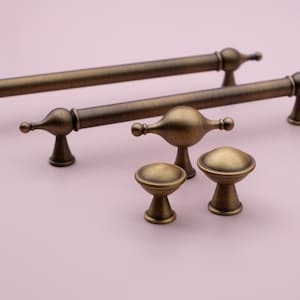 Manijas de gabinete antiguas / Perillas y tiradores de bronce frotado con aceite / Tiradores de gabinete de latón / Tiradores de puerta de armario / Herrajes para gabinetes de cocina