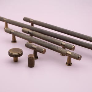 Aged Brass Handles | Knurled Cabinet Pulls | Antique Gold Pulls | Wardrobe Door Pulls | Antique Kitchen Pulls | Kitchen Cabinet Hardware
