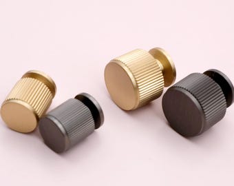 Tiradores lineales de latón para armarios / Tiradores de latón para cómodas / Tiradores dorados para cajones / Tiradores con botones ranurados / Tiradores para cajones de cocina / Herrajes para armarios