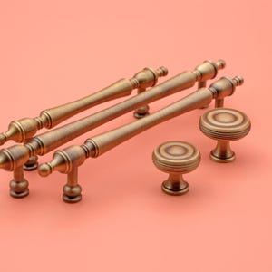 Antique Brass Cabinet Pulls | Antique Gold Cabinet Handles | Brushed Brass Kitchen Handle | Aged Brass Door Pulls | Kitchen Cabinet Hardware