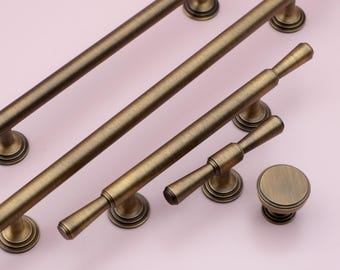 Maniglia per mobili in ottone anticato / Maniglie per mobili in oro anticato / Maniglie per cucina in ottone anticato / Maniglie per cassetti in ottone vintage / Ferramenta per mobili da cucina