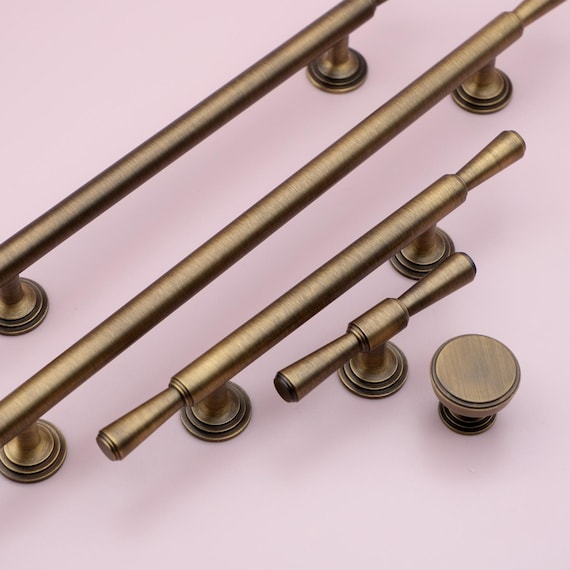 Antique Brass Cabinet Handle | Antique Gold Cabinet Pulls | Aged Brass  Kitchen Pulls | Vintage Brass Drawer Pulls | Kitchen Cabinet Hardware - Etsy