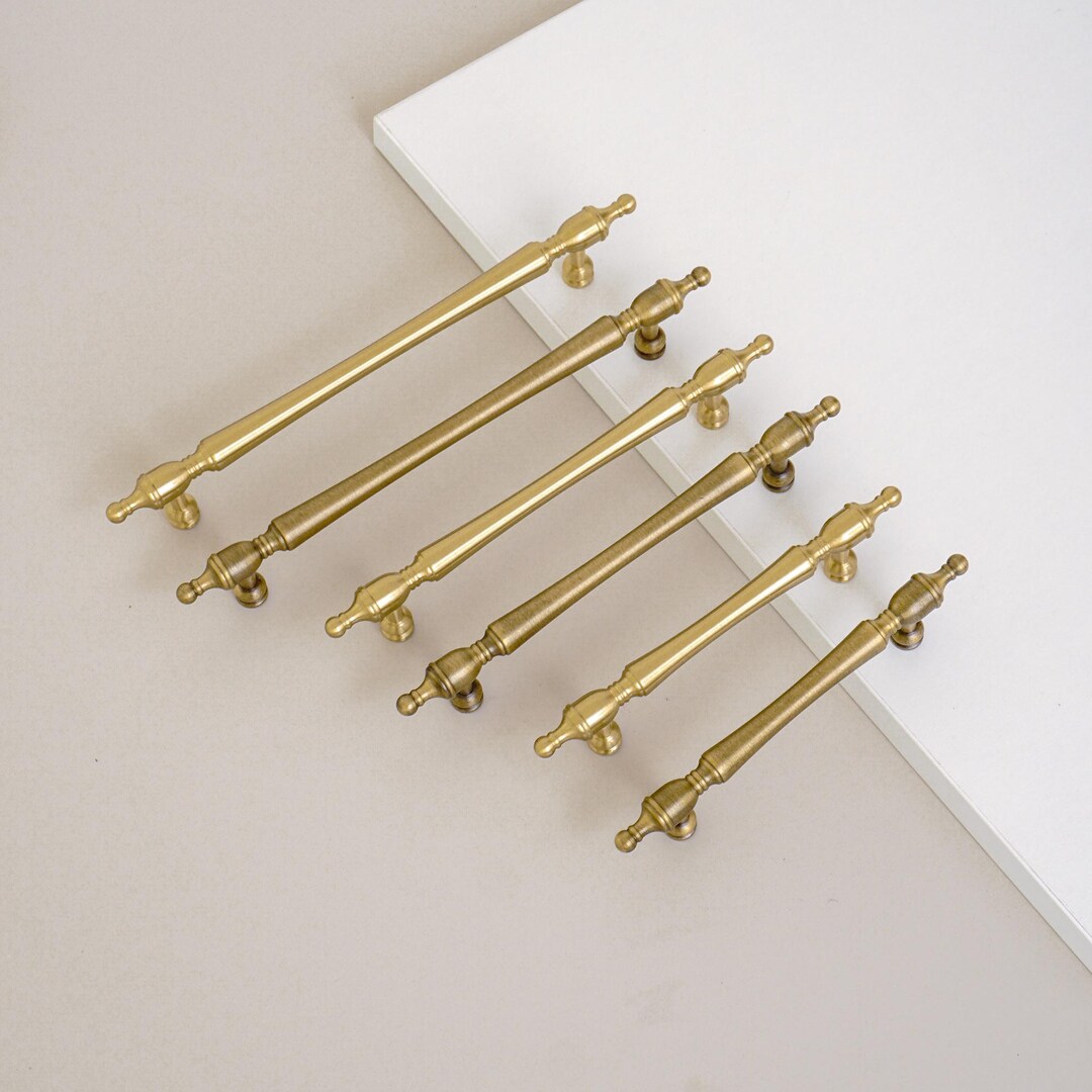 Antique Brass Kitchen Pulls | Aged Brass Handles | Vintage Brass ...