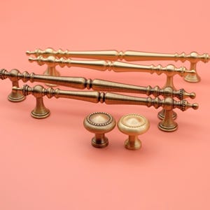 Antique Brass Cabinet Pulls | Antique Gold Cabinet Handles | Brushed Brass Kitchen Handle | Aged Brass Door Pulls | Kitchen Cabinet Hardware