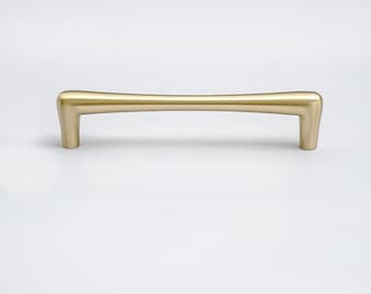 Puxadores de armário em latão maciço com acabamento dourado escovado: puxadores minimalistas e modernos para gavetas de cozinha.