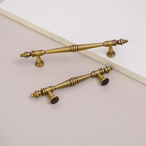 Vintage Brass Cabinet Handles: Antique Gold Drawer Pulls - Etsy