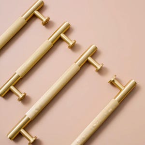 Linear Gold Brass Cabinet Handles | Art Deco Cabinet Handles | Wardrobe Door Pulls | Cabinet Knobs And Pulls | Kitchen Cabinet Hardware
