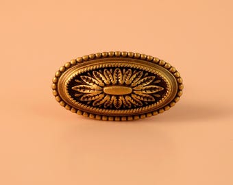 Victorian Ornate Brass Knobs: Aged Antique Style