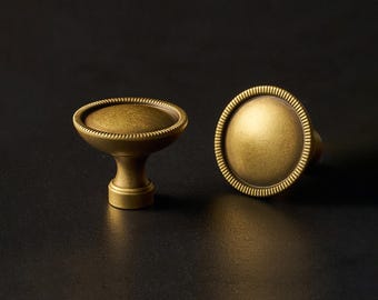 Åldrad mässingspärlskåpsknopp: Vintage-inspirerad lådhandtag