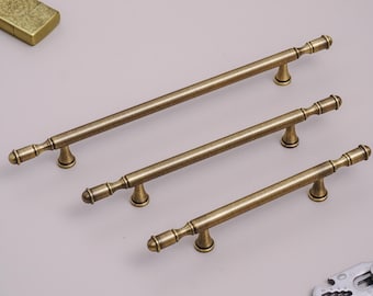 Puxadores de armário de latão vintage: puxadores de gaveta de ouro antigo