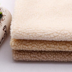 Champagne Mongolian Sheep Wool 2-3 Inches Long Pile Faux Fur Fabric by the  Yard