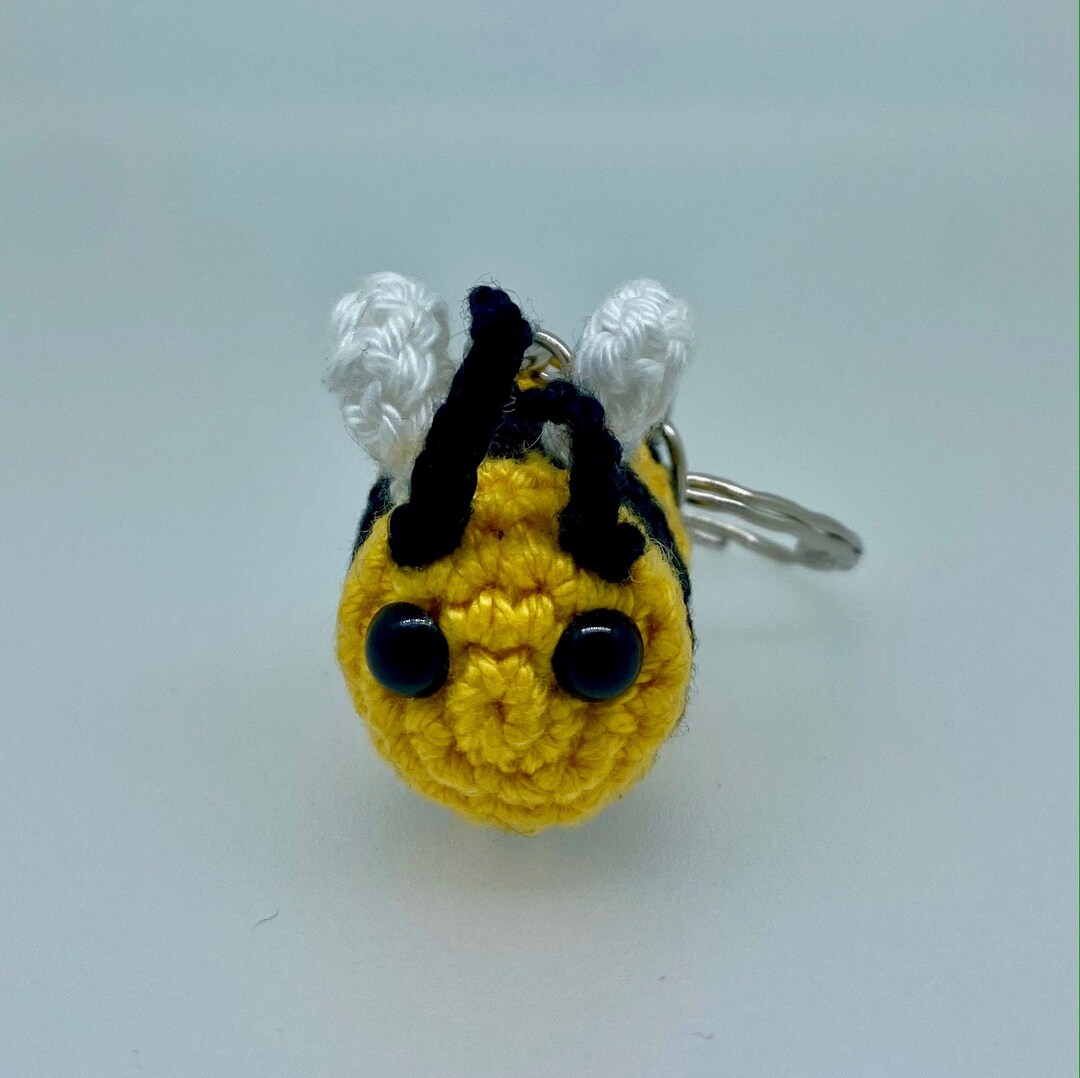 Handcrafted Crochet Bee Keyring - Etsy