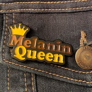 Melanin Queen Black History African American Pinback Enamel Pin, Birthday Awards Party Business Gift, Pins for Jean Jackets Purses