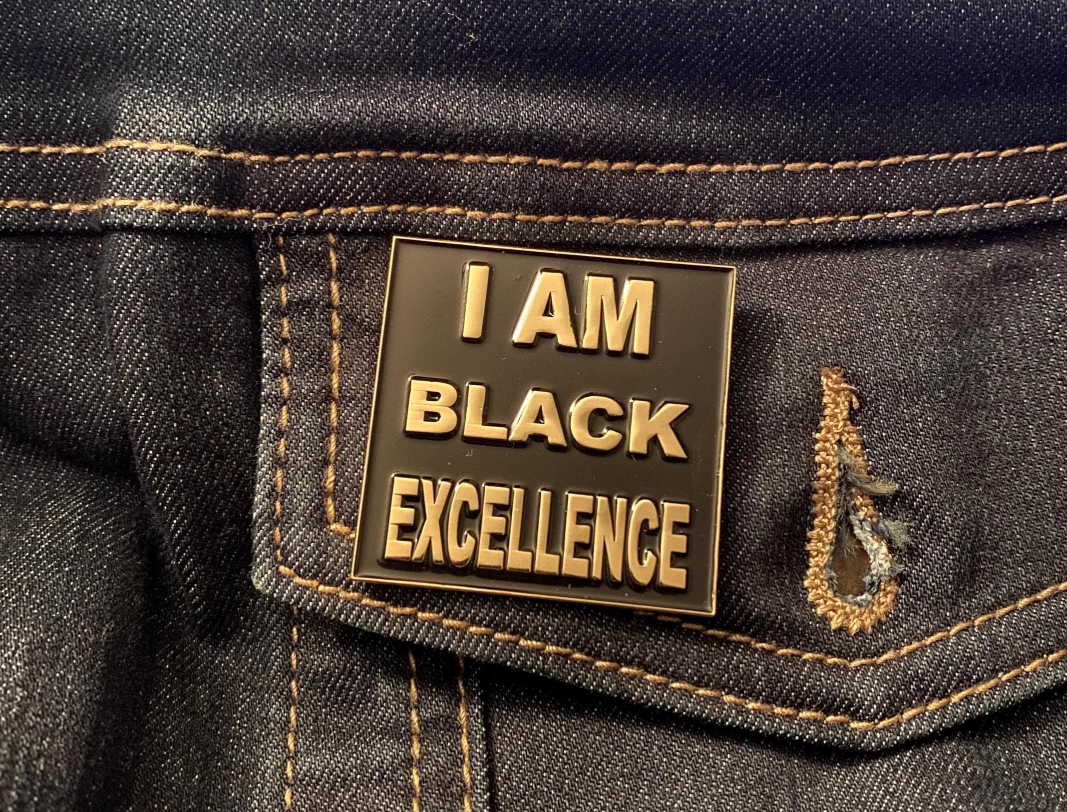 I am Black Excellence Black History African American Pinback Enamel Pin, Birthday Awards Party Business Gift, Pins for Jean Jackets Purses