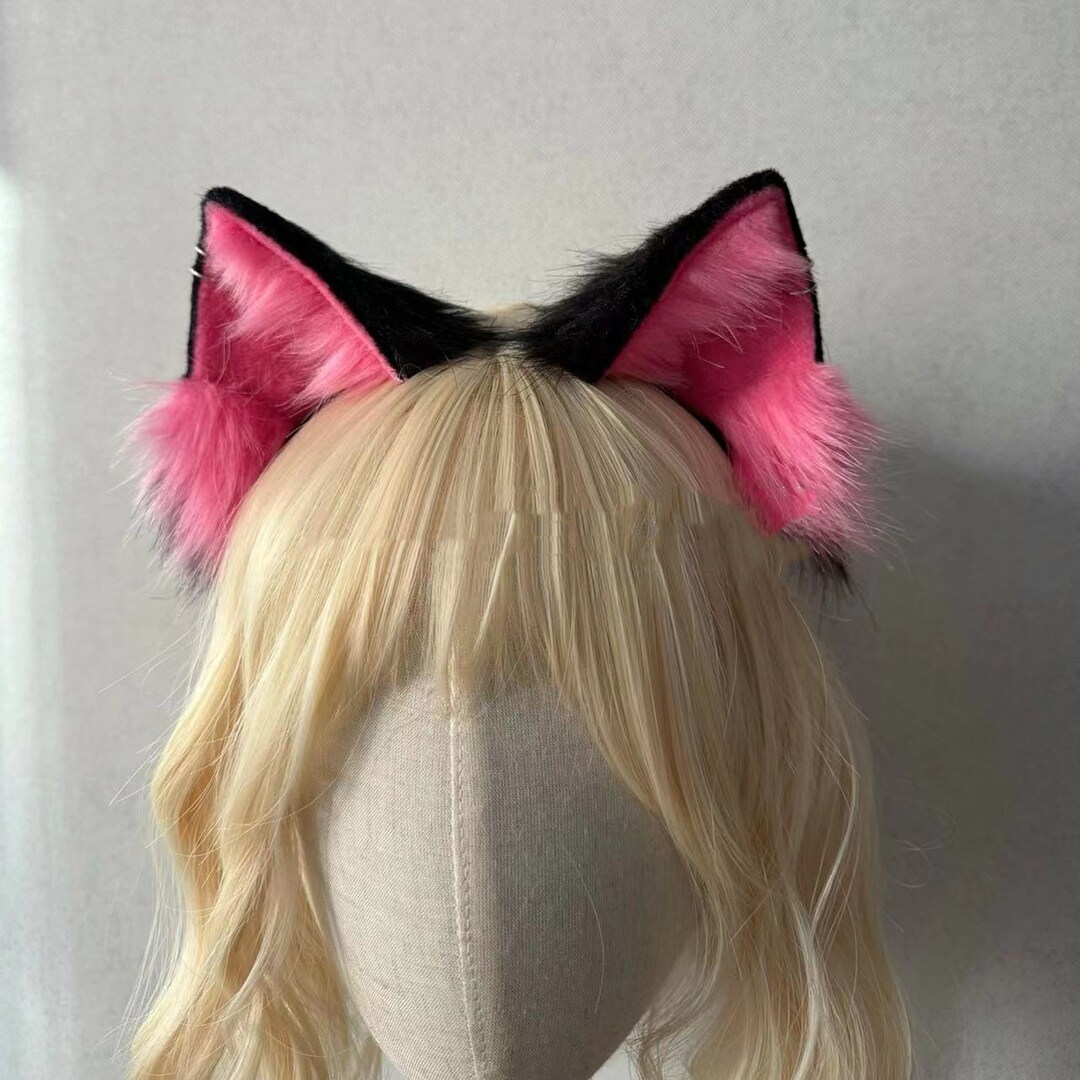 Cosplay Cat Ears Kit Cos Pink Headband Orange Cat Ears Hairband Cosplay