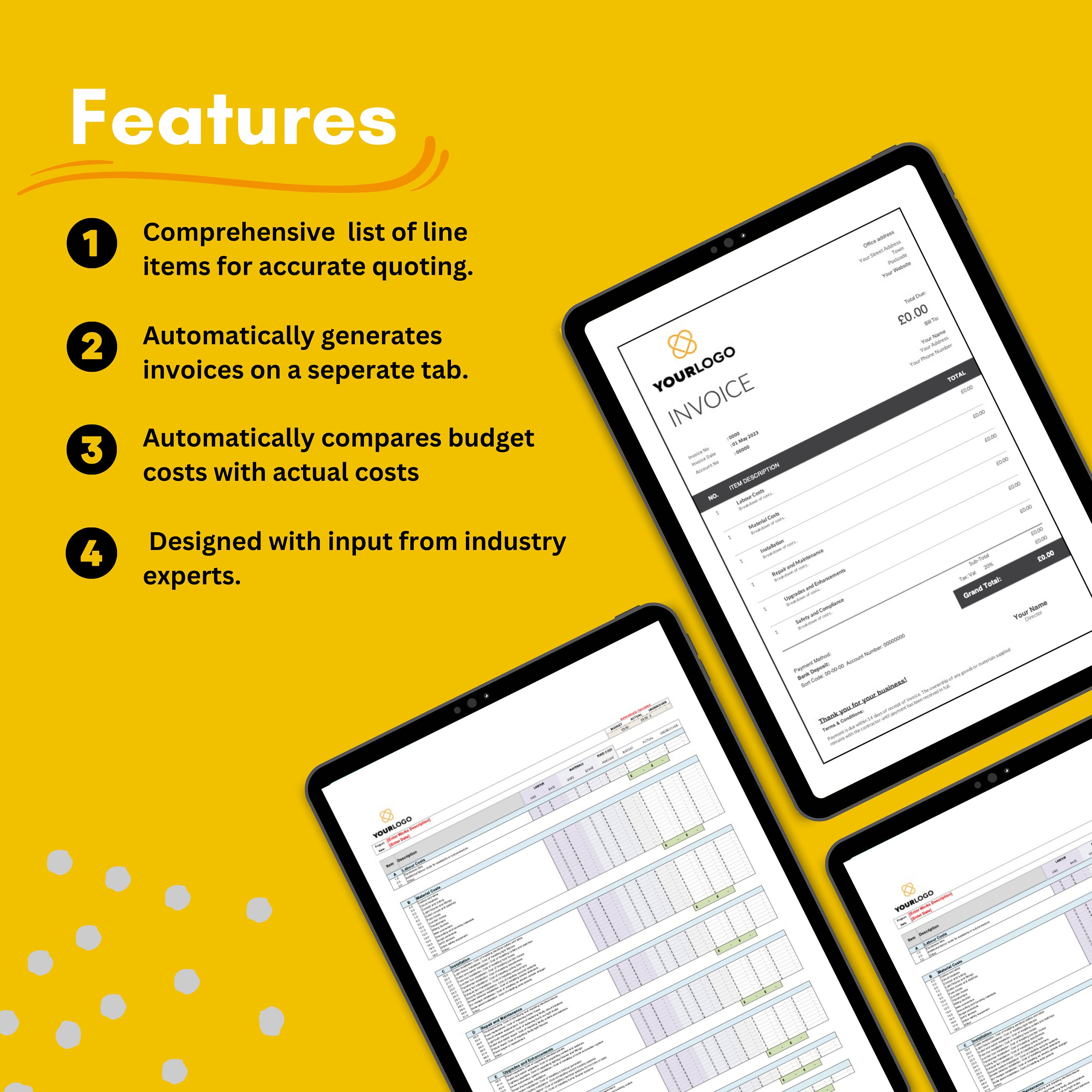 Electrician Job Pricing Template (quote and Invoice) - Etsy