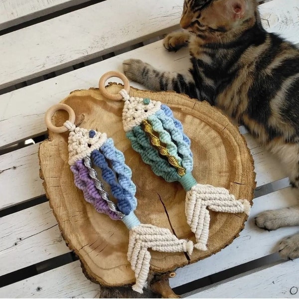 Custom Fish Macrame Keychain | Baby Shower Macrame Favors | Newborn Gift | Personalized Rainbow Keychain | Baby Welcoming