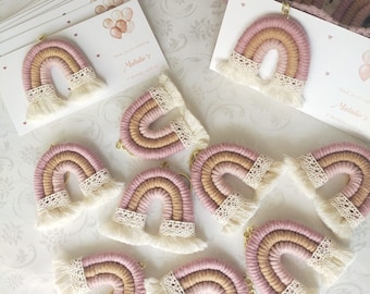 Rainbow Macrame Keychain Favors: Boho Baby Shower, Wedding Guest Gifts