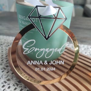 Personalized Engagement Ornament, First Christmas Engaged Ornament, Gifts for Couple
