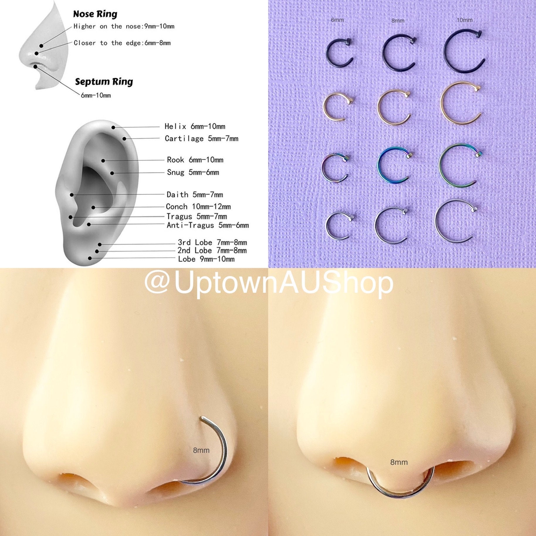 Faux rook piercing - Etsy 日本