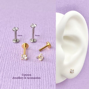Stainless Steel Earring with Round Flat Back