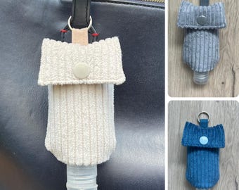 Holder for hand sanitizer, bag for sanitizer, hand sanitizer bag e.g. for strollers, backpacks, handbags