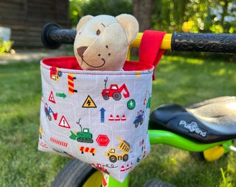 Handlebar bag for construction sites, balance bike bag for children, bag for Puky, storage container for balance bikes, Pukylino, Pukywutsch