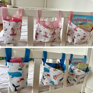 Stoffkörbchen fürs Gitterbett, Utensilo für Kinder, Betttasche für Kinder, Organizer fürs Kinderzimmer