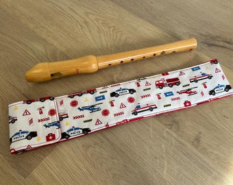 Recorder bag, flute bag with Velcro fastener, case for flutes, emergency vehicles, fire department