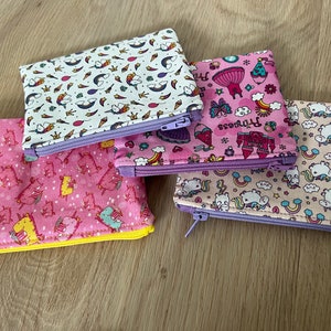 Täschchen mit Reißverschluss - Kleiner Geldbeutel - Geldbörse - Kartenhalter - Reißverschlusstasche für Kinder, Einhorn, Prinzessin