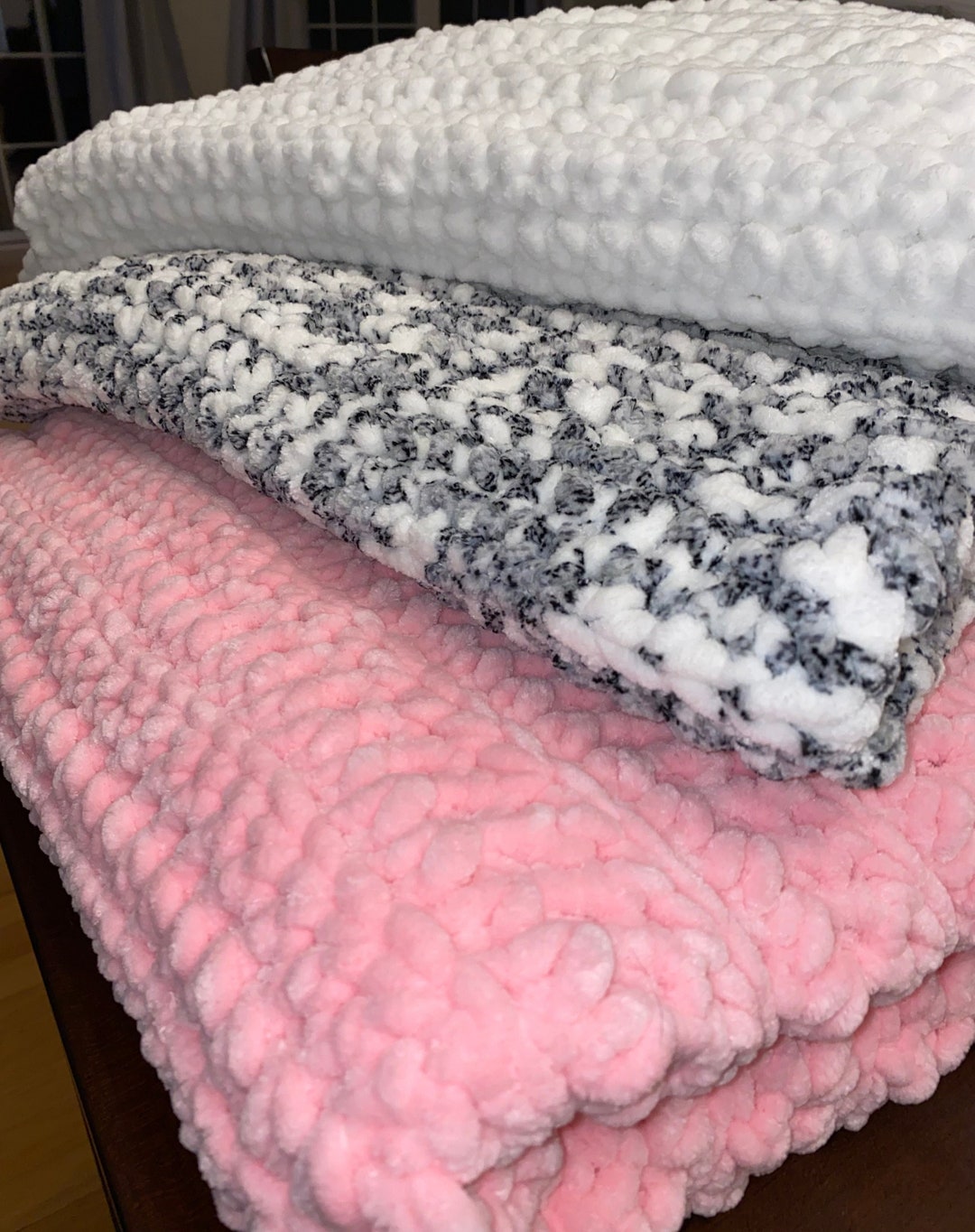 Crochet Blanket Chunky Soft Crochet Blanket Oversized Extra Large