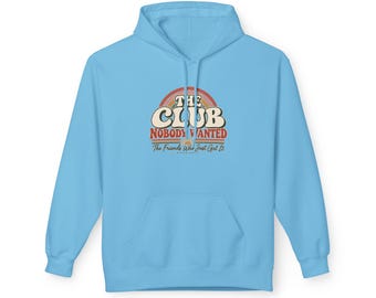 Widow The Club Nobody Wanted hoodie | Retro rainbow script, widow quote