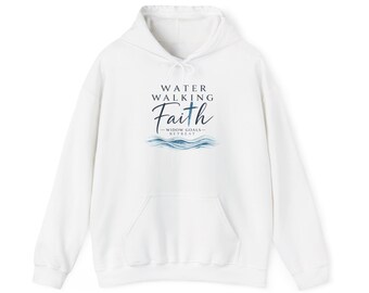 Water Walking Faith Hoodie | Christian Scripture Wave Design