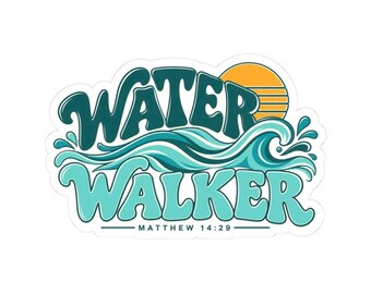 Water Walker sticker | Matthew 14:29 faith decal, surf wave vinyl