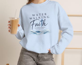 Water Walking Faith Crewneck sweatshirt | Christian faith crewneck, scripture wave design