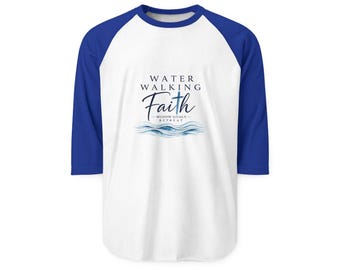 Water Walking Faith raglan | Christian faith typography, ocean waves