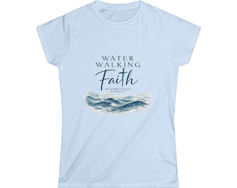 Water Walking Faith Tee | Christian Scripture Shirt, Ocean Wave Design