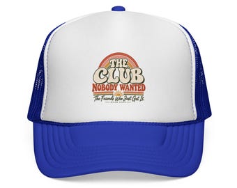 Widow The Club Nobody Wanted trucker cap | retro sunset logo