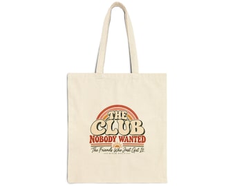 Widow The Club Nobody Wanted Tote Bag | Retro Rainbow Typography