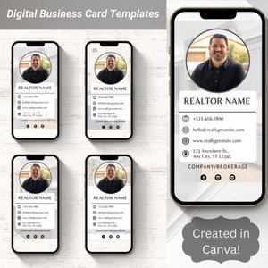 Digital Business Card Canva Template | Real Estate Business Card | Real Estate Marketing | Modern Business Card | Entrepreneur | Modern